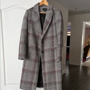 Le Chateau Black and White Houndstooth Pea Coat